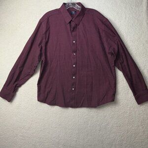 UNTUCKit Veneto WF Men's Large Cotton Relaxed Fit Blackberry Button Front Shirt